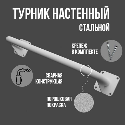 Турник настенный стальной сварной белый 